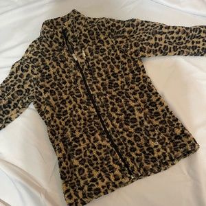 Calvin Klein S cheetah zip up hoodie